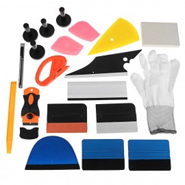 21Pcs Professional Car Window Wrap Vinyl Tools Kit Scratch-free Squeegee Scraper Razor Glove Magnets Universal