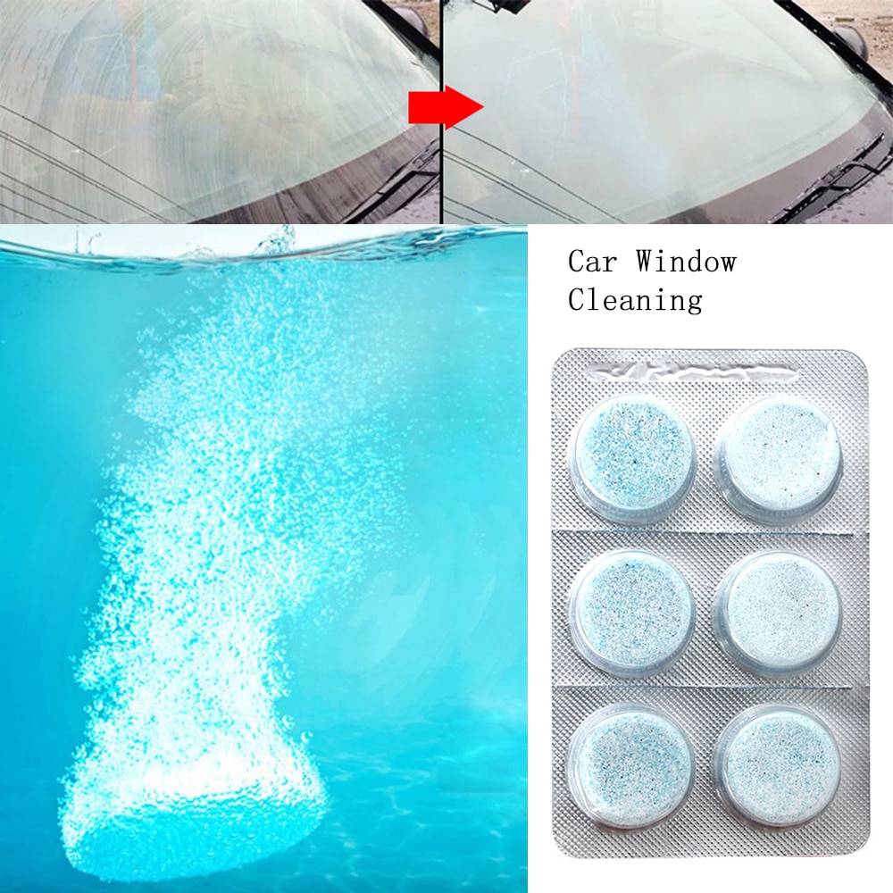 6pcs/pack Glass Cleaner Car Auto Window Cleaning Car Solid Wiper Fine Seminoma Wiper Car Windshield Cleaning Car Accessories