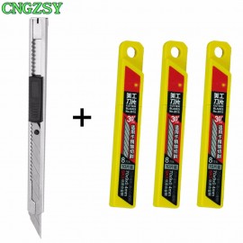CNGZSY Graphics Slide Knife With 30 Degree Steel Retractable Blades Stationery Car Film Sticker Cutter Window Tint Tool E02+3E03