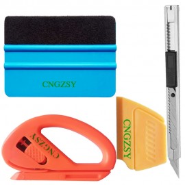 4 in 1 Auto Car Window Vinyl Film Wrap Installation Application Tools Kit 3M Felt Squeegee Safety Snitty Cutter art knife K08