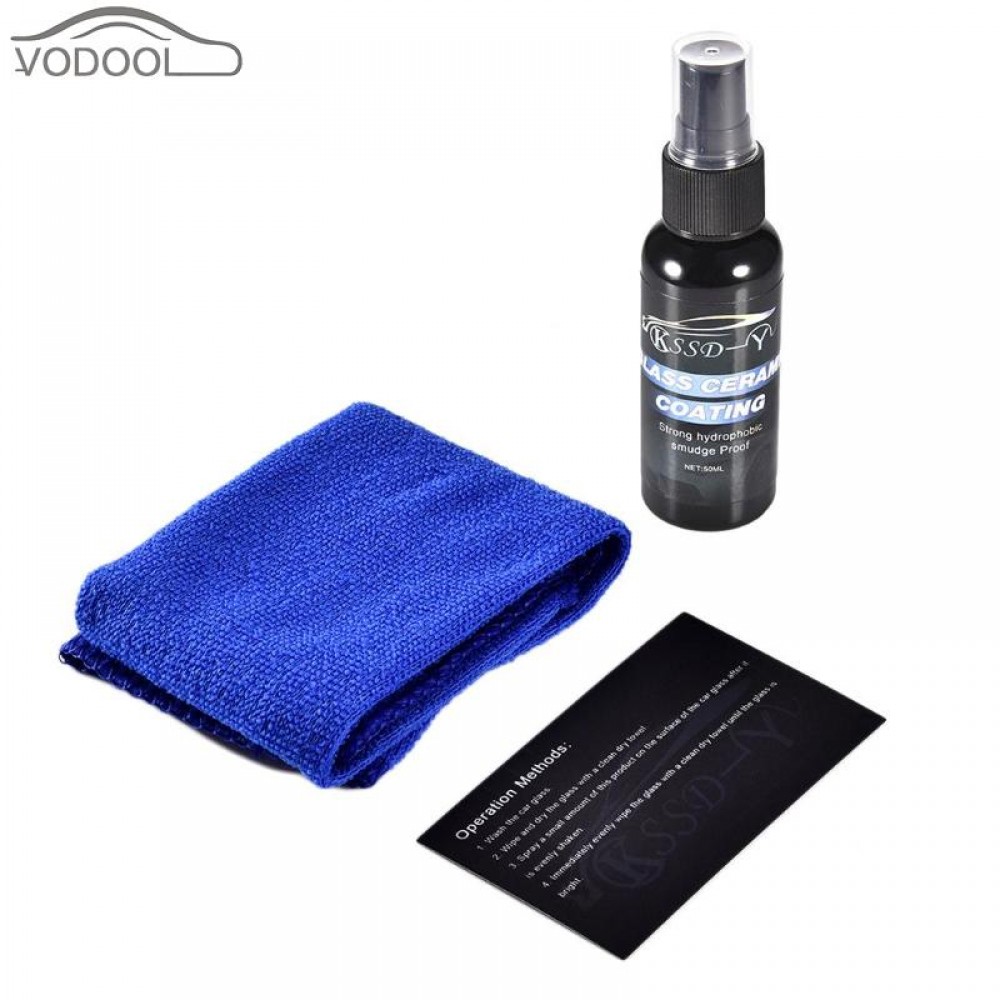 50mL Car Auto Windscreen Windshield Cleaning Washing Coating Window Glass Rain Water Repellent Hydrophobic Sprayer with Towel