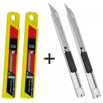 CNGZSY 2PCS Mini Art Utility Knives 20PCS Stainless Steel Blades DIY Knife Vinyl Film Cutter Car Wrapping Cut Tools 2E02+2E03