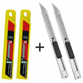 CNGZSY 2PCS Mini Art Utility Knives 20PCS Stainless Steel Blades DIY Knife Vinyl Film Cutter Car Wrapping Cut Tools 2E02+2E03