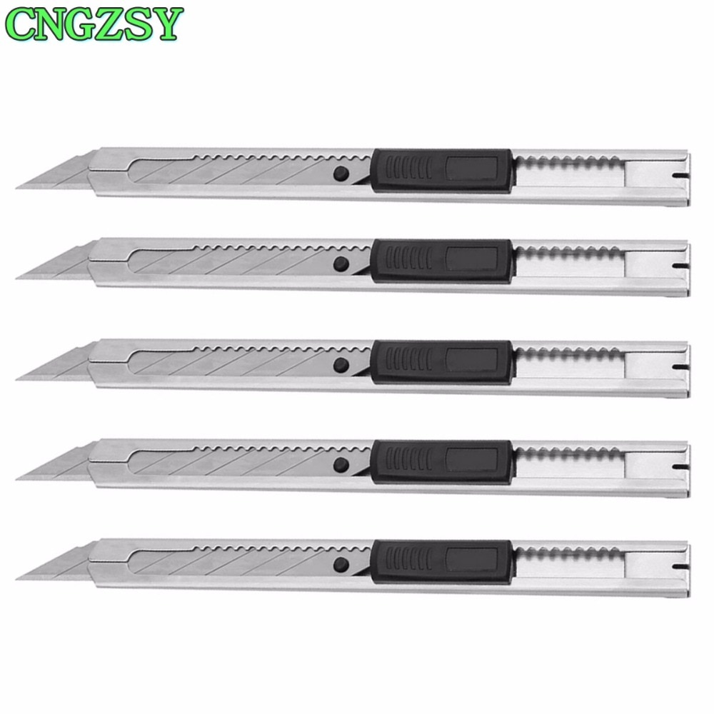 CNGZSY 5PCS DIY Art Knife Snap Off Mini Utility Knife 30 Degree Sharp Blade Opener Car Film Paper Cutter Vinyl Cutting Tool 5E02