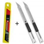 CNGZSY 10pcs 30 Degree Stainless Steel Blades 1pc Sharp Pocket Mini Auto-lock Utility Knife Diy Vinyl Wrap Art Cutter 2E02+E03