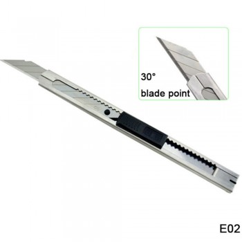 CNGZSY 10pcs 30 Degree Stainless Steel Blades 1pc Sharp Pocket Mini Auto-lock Utility Knife Diy Vinyl Wrap Art Cutter 2E02+E03
