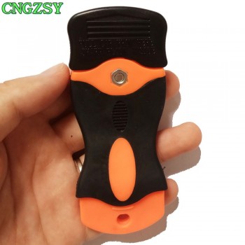 CNGZSY 2pcs Razor Scrapers Sticker Squeegee with Stainless Steel Blade Auto Old Film Glue Clean Knife Car Wrap Styling Tool 2E12