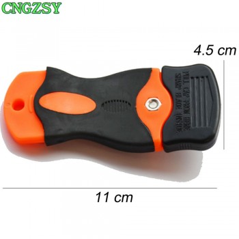CNGZSY 2pcs Razor Scrapers Sticker Squeegee with Stainless Steel Blade Auto Old Film Glue Clean Knife Car Wrap Styling Tool 2E12