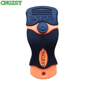CNGZSY 2pcs Razor Scrapers Sticker Squeegee with Stainless Steel Blade Auto Old Film Glue Clean Knife Car Wrap Styling Tool 2E12