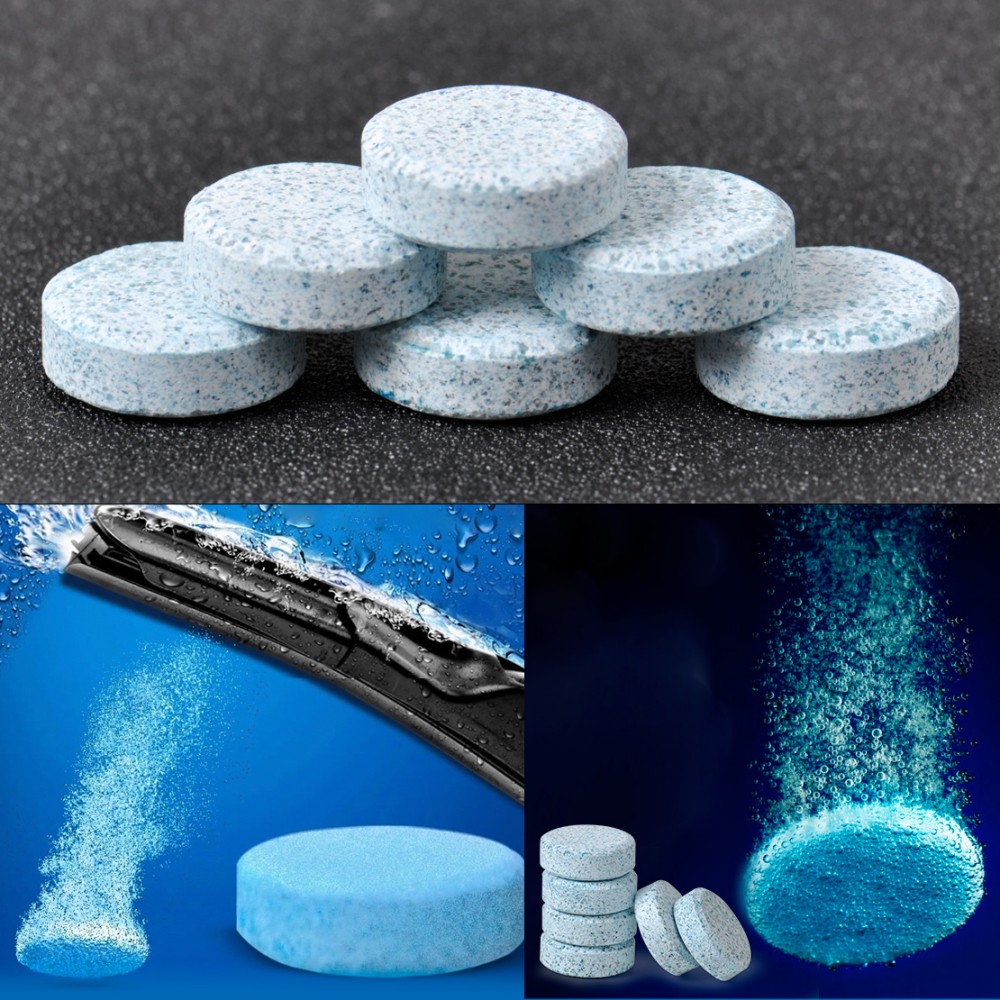 CITALL 6Pcs per pack Windshield Glass Washer Window Cleaner Compact Effervescent Tablets Detergent Fine Concentrated Solid