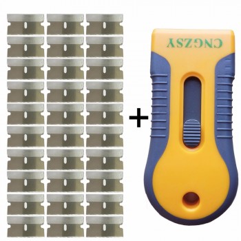 CNGZSY Razor Blade Scraper Retractable Safety Squeegee Vinyl Sticker Glue Cleaner Window Ceramic Oven Tinting Glass Tool E16+30M