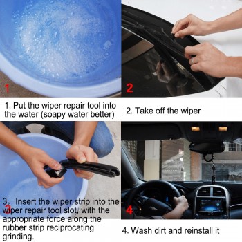 Car Windshield Wiper Wizard Blade Restorer Van Windscreen Cleaner Auto Wiper Blade Repair Tool Car-styling Wiper Cleaning Brush