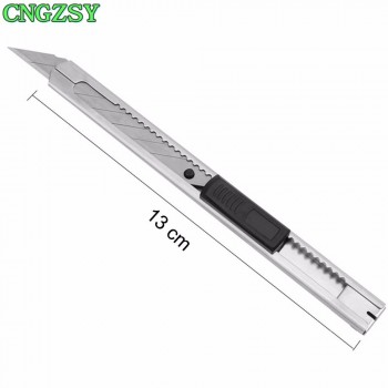 CNGZSY Utility Knife 30 Degree Blades Office Stationery Auto-lock Art Cutter Knife Metal Mini Portable Paper Slitter 2E02+2E03