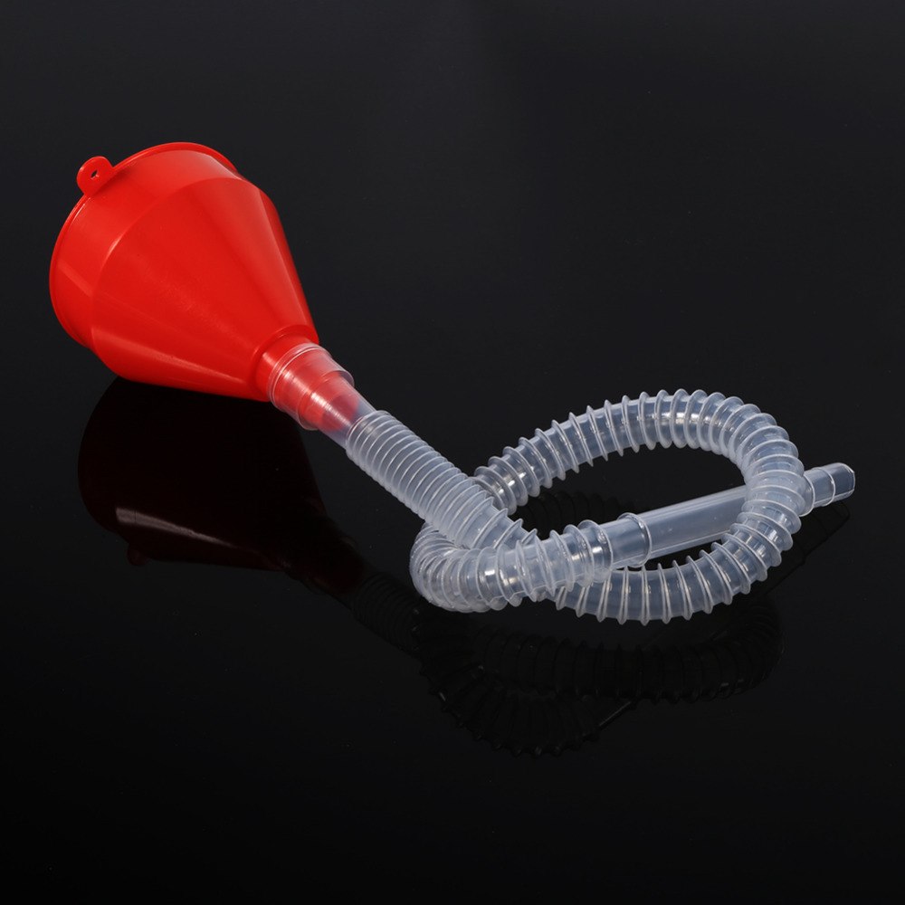 Vehicle Plastic Filling Funnel with Soft Pipe Spout Pour Oil Water Fuel Petrol Diesel Gasoline Universal for Car Motorcycle ATV