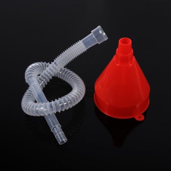 Vehicle Plastic Filling Funnel with Soft Pipe Spout Pour Oil Water Fuel Petrol Diesel Gasoline Universal for Car Motorcycle ATV