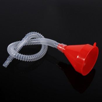 Vehicle Plastic Filling Funnel with Soft Pipe Spout Pour Oil Water Fuel Petrol Diesel Gasoline Universal for Car Motorcycle ATV
