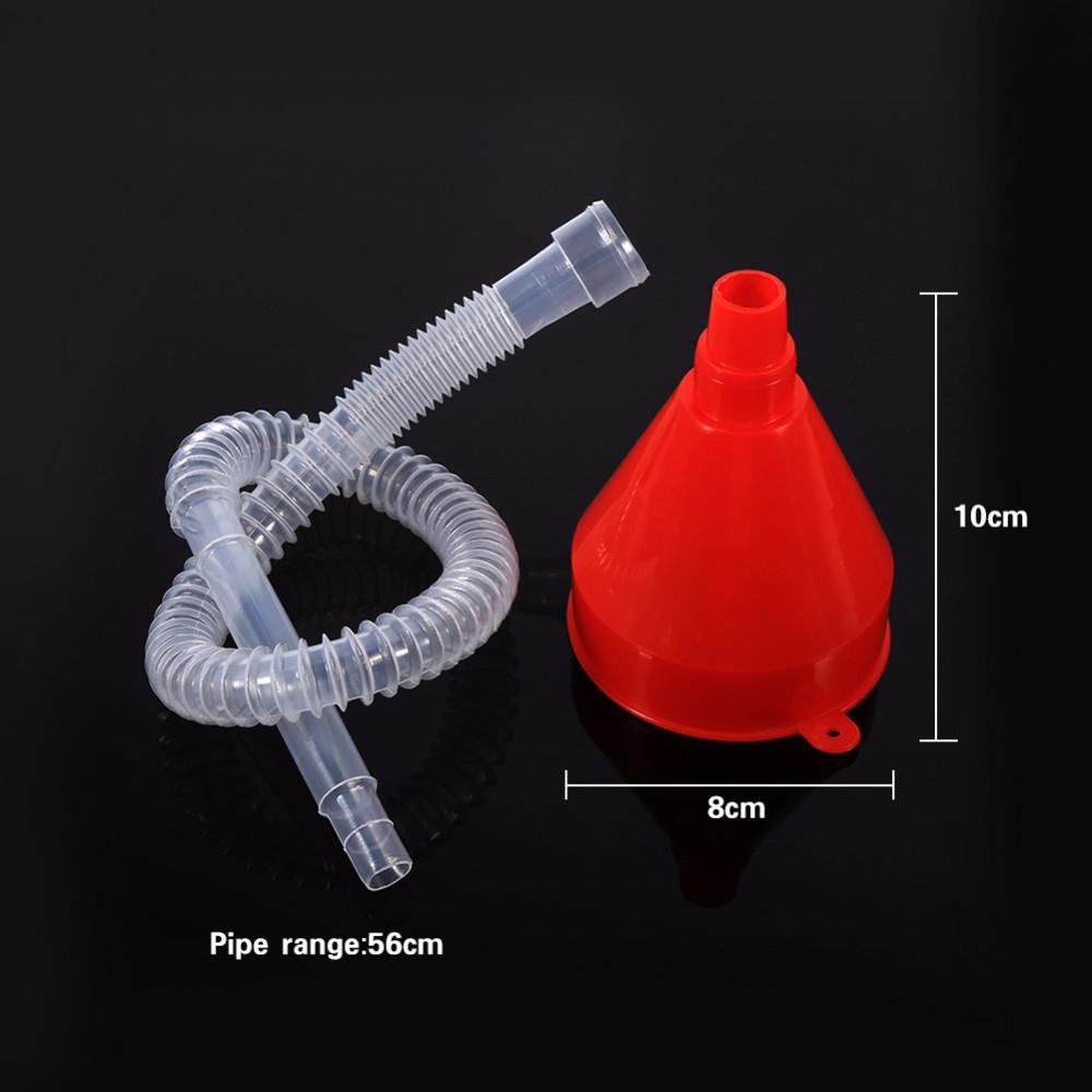 LumiParty Car Motorcycle Truck Vehicle Plastic Funnel with Soft Pipe Filling Funnel with Soft Pipe Spout Pour Oil Tool r30