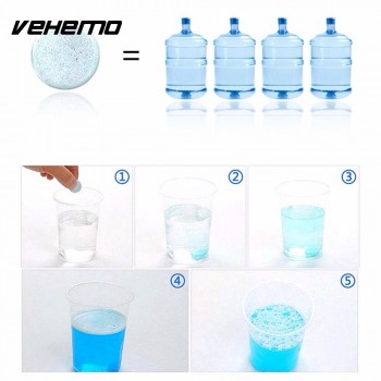 Vehemo 6 Pcs/Pack Auto Windscreen Cleaner Car Cleaning Solid Wiper Fine Agent Pills Effervescent Tablets Glass Water Seminoma