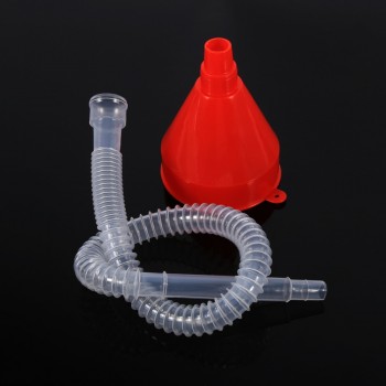Universal Vehicle Plastic Filling Funnel with Soft Pipe Spout Pour Oil Tool Petrol Diesel
