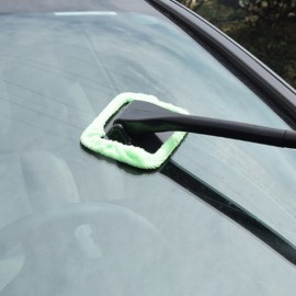 BU-Bauty Window Windshield Wiper Cloth Clean Tool Washable Shine Handy Microfiber Auto Window Cleaner Long Handle Car Wash Brush