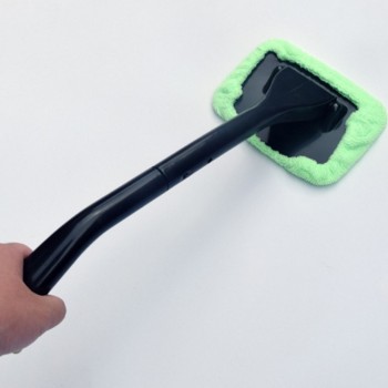BU-Bauty Window Windshield Wiper Cloth Clean Tool Washable Shine Handy Microfiber Auto Window Cleaner Long Handle Car Wash Brush