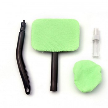 BU-Bauty Window Windshield Wiper Cloth Clean Tool Washable Shine Handy Microfiber Auto Window Cleaner Long Handle Car Wash Brush