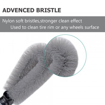 Car Wheel Cleanning Brush Wash Soft Bristles with Non-slip Handle for Car Tire Brush Motorcycle Washing Cleaning Tool