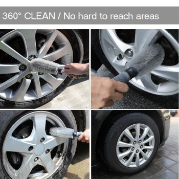 Car Wheel Cleanning Brush Wash Soft Bristles with Non-slip Handle for Car Tire Brush Motorcycle Washing Cleaning Tool