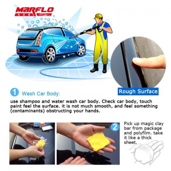 Marflo 5pcs/lot Magic Clay Bar Fine 100g with PP box Super Car Cleaning Detailing Care Wash Before Wax Applicator Brilliatech