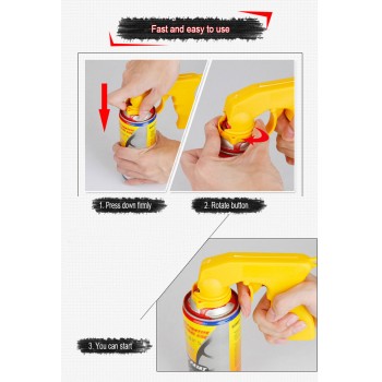 Aerosol Spray Gun Handle with Full Grip Trigger Adapter Locking Collar for Car Paint Care Maintenance Painting Paint Tool