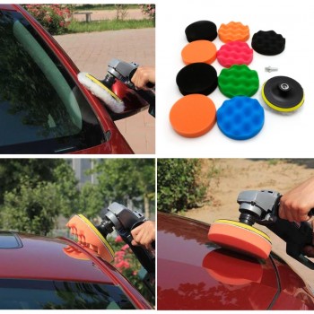 11 Pcs 3/4/5/6/7 Buffing Sponge Polishing Pad Kit Set For Car Polisher Buffer