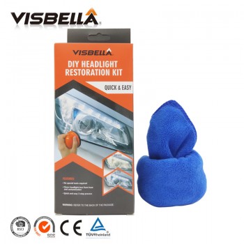 Visbella Professional Headlight Restoration System Kit DIY Headlamp Car Care Repair kit  Light Clean Polish by manual with cloth
