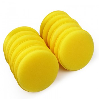 FORAUTO Sponge 12 pcs/set Car Cleaning Tool Tyre Dressing Foam Wax Sponge Anti-Scratch Applicator Pads Yellow Polishing Towel