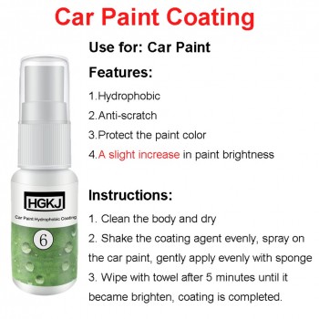 Do Promotion! Newest 20/50ml HGKJ-6 Car Hydrophobic Coating Anti Scratch Auto Paint Sealant Care Polishing Liquid
