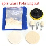 70g Cerium Oxide Powder+Felt Wheel+Felt Wheel+Disc+Drill Adapter+2pcs Pad+Cloth 8pcs Glass Scrach Remover Poli shing Set