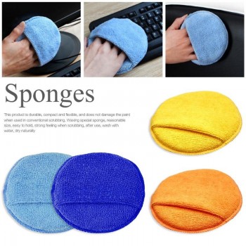 Microfiber Wax Applicator Pad 17*2.5cm Ultra Soft Microfiber With Finger Pocket Polish Car Wax Apply Remover Buff Pads