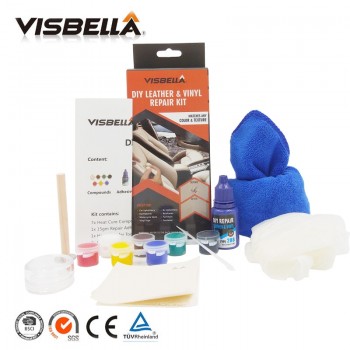 Visbella Professional DIY Leather Vinyl Repair Kit Coats Holes Scratch Cracks Auto Car Care Repair kit Restore Tools with cloth