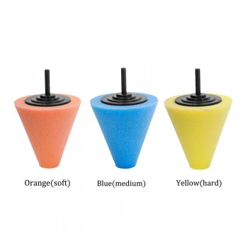 1Pcs Automotive Car Burnishing Foam Sponge Polishing Cone Shaped Buffing Pads For Car Wheel Hub Cleaning Tools