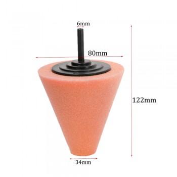 1Pcs Automotive Car Burnishing Foam Sponge Polishing Cone Shaped Buffing Pads For Car Wheel Hub Cleaning Tools