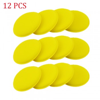 12pcs Car Vehicle Wax Polish Foam Sponge Hand Soft Wax Yellow Sponge Pad Buffer Detailing Care Wash Clean Towel