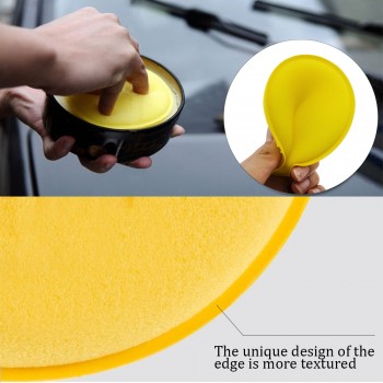 12pcs Car Vehicle Wax Polish Foam Sponge Hand Soft Wax Yellow Sponge Pad Buffer Detailing Care Wash Clean Towel