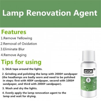 HGKJ-8 20/50ML Car Lens Restoration Kit Headlight Brightening Headlight Repair Refurbished Agent Enhances visibility safety