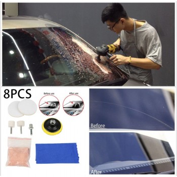 8pcs/Set Universal Car Glass Polishing Kit Practical Auto Car Windscreen Repair Window Scratch Remover Set New Arrival