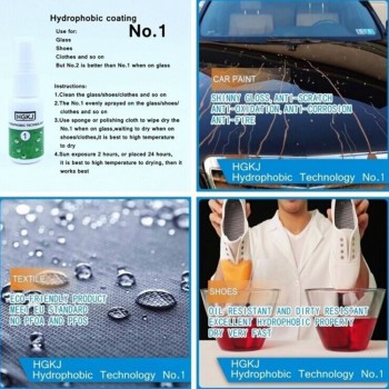 HGKJ 1 Nano Coating Hydrophobic Coat Waterproof Glass Cloth Shoes Agent Spray