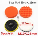 5x 5 Buffing Waxing Polishing Sponge Pads Kit Set For Car Polisher Use 125mm
