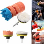 7 Pcs/set 3 Inch Buffing Pad Auto Car Polishing Wheel Kit Buffer + Drill Adapter M14 Polisher Pad