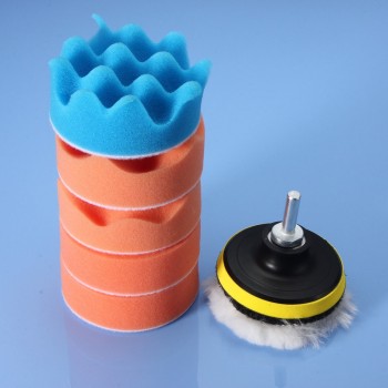 7 Pcs/set 3 Inch Buffing Pad Auto Car Polishing Wheel Kit Buffer + Drill Adapter M14 Polisher Pad