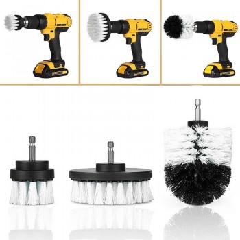 3pcs Power Scrubber Brush Set For Bathroom Cleaning Cordless Drill Attachment Kit Drill Scrubber Brush