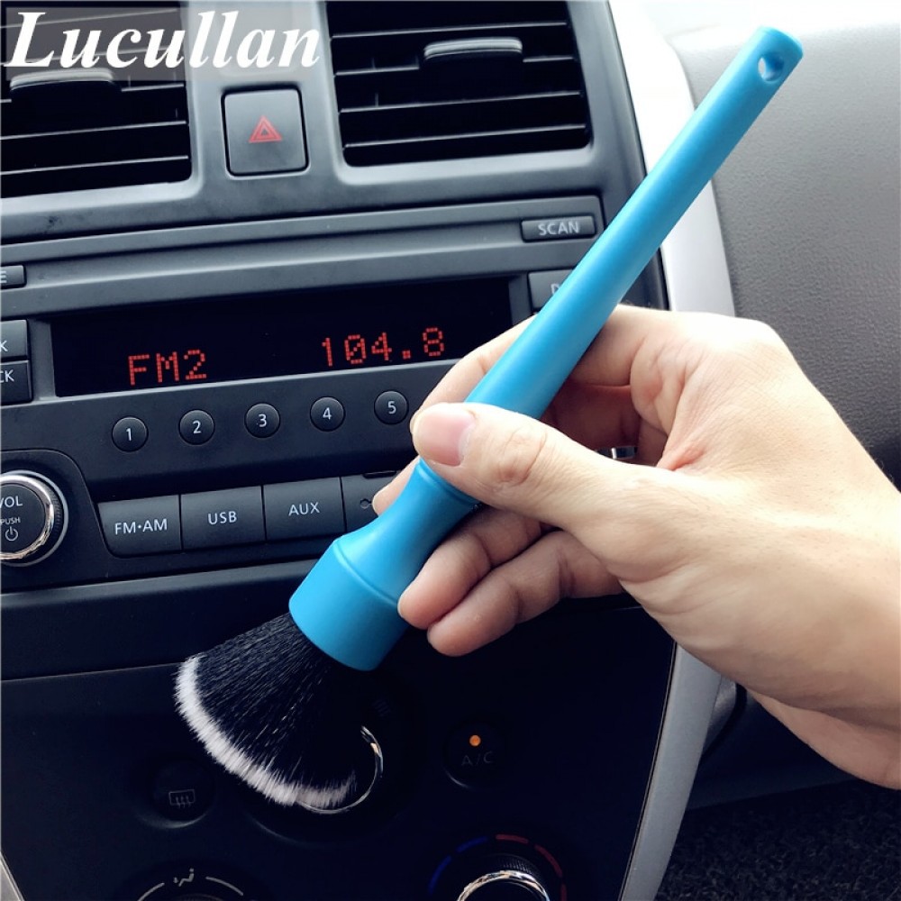Lucullan 24CM Cleaning Brush For Exterior Surfaces,Wheels,Trim Work,Grill,Emblem/Badge Ultra Soft Hair Fine Detailing Brushes