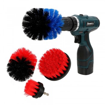 FORAUTO Car Brush 3pcs/set Drill Scrubber Brush Kit Cleaning Tool Hard Bristle Car Auto Care Tool Auto Detailing Cleaning Brush